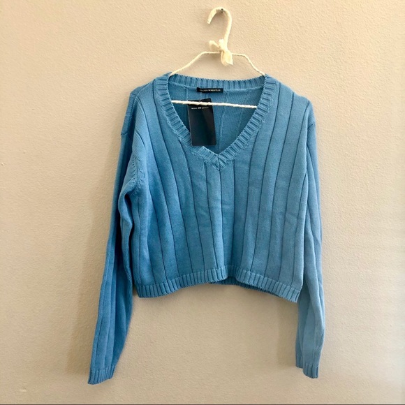 Brandy Melville Sweaters - Brandy Melville Blue Cropped Sweater